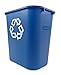 Rubbermaid Commercial Products Deskside Recycling Can, 7-Gallon/28-Quart, Blue Recycling Symbol, Plastic, for Bedroom/Bathroom/Office/Under Desk/Sink, Pack of 4