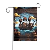Convient pour diverses scènes : drapeaux décoratifs de bateau pirate de dessin animé, peuvent être utilisés pour n'importe quelle terrasse, patio, porche ou balcon, décoration de cour extérieure, ajoutez des effets décoratifs incroyables à votre jardin, pelouse ou jardin.