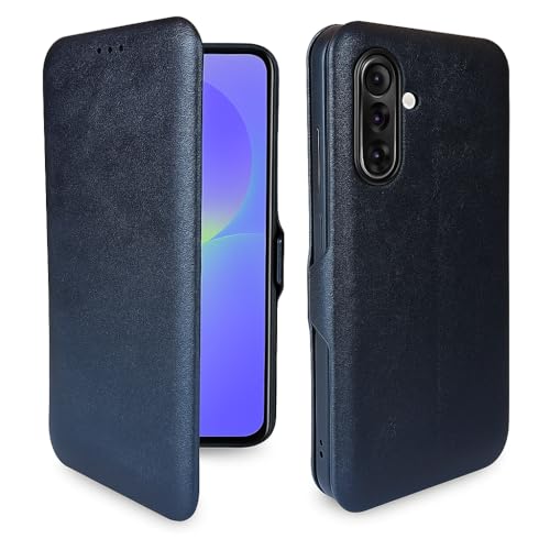 Image of Premium Vegan Leather Phone Cover with Card Slot - Slim, Durable, Privacy Protection, Kickstand Function, Elegant Flip Wallet Cases Compatible for Samsung Galaxy A36 5G (Black)