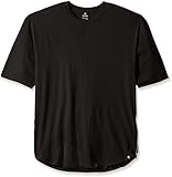 Southpole Men's Big and Tall Short Sleeve Basic Scallop Tee with Side Zipper Details