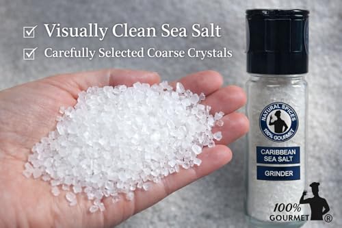 Sal Marina Gruesa Caribeña en Molinillo de Vidrio 9 oz miniatura 3