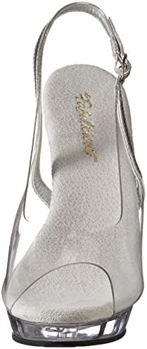 Pleaser Women's Lip-150/CS/C Platform Sandal,Silver/Clear,5 M US | Image 1