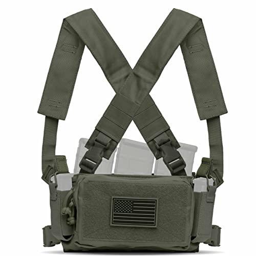 Tacticon Chest Rig Elite | Tactical Vest or X-Harness Mounted Chest Rig | Combat Veteran Owned Company | Rifle/Pistol/Admin Pouches | Operations & Civilian Defensive Use