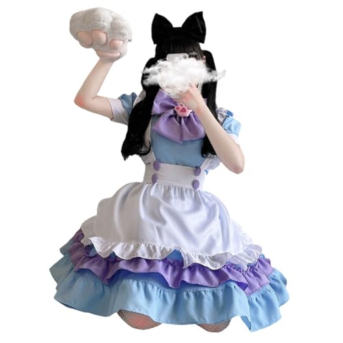 Robe Lolita avec chapeau Kawaii et col faux nœud pour tenue de cosplay femme