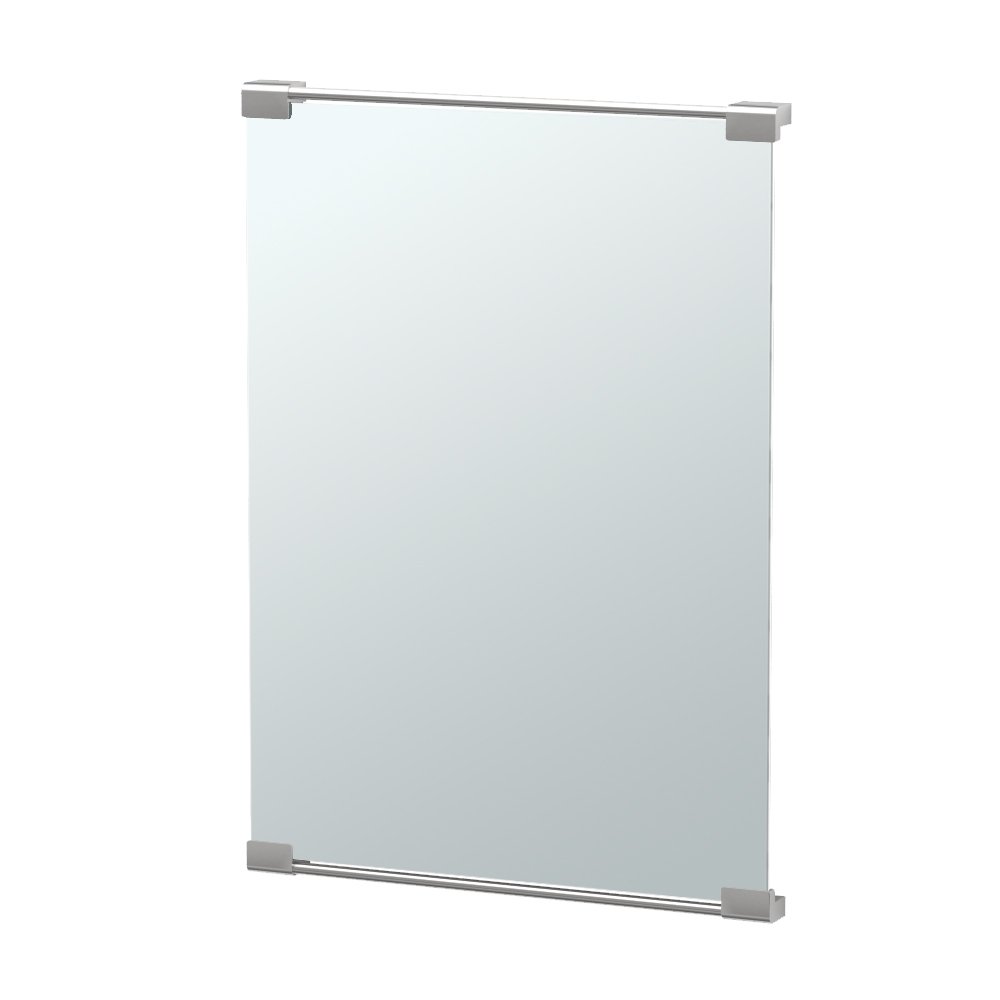 Gatco 1522 Large Fixed Mount Decor Mirror, Satin Nickel, 30 Inch