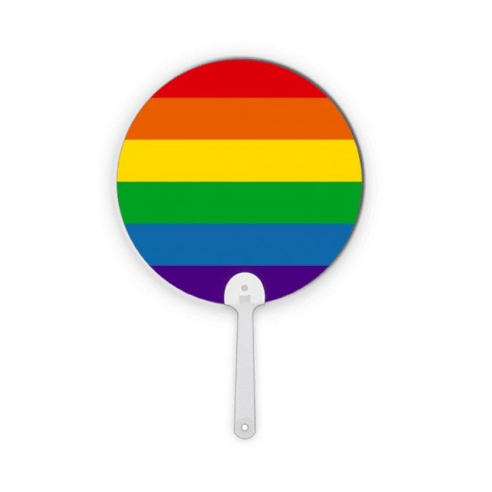 Éventail de décoration LGBT Rainbow Bisexuals en plastique rigide rond