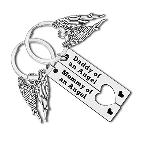 Loss Memorial Keychain Loss Of Baby Sympathy Gift Mommy Daddy Of An Angel Keyring Set Loss Of Child Miscarriage Keepsake In Memory Of Infant Child Loss Remembrance Gift Jewelry Pregnancy Infant Loss #TOP14