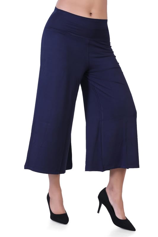 Image of Women's Viscose Calf-Length Palazzo Pants