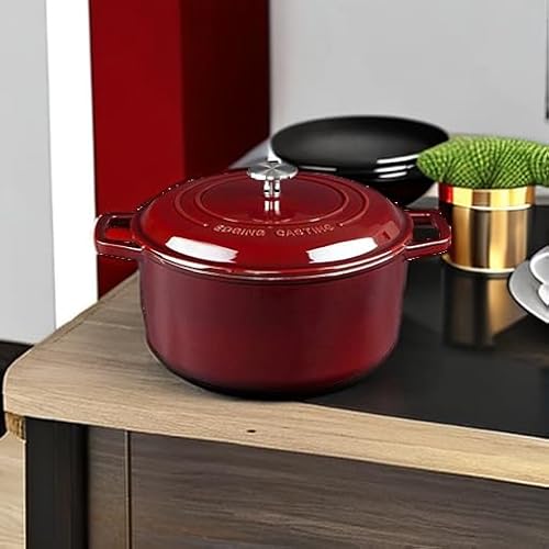 image for EDGING CASTING Enameled Cast Iron Dutch Oven Pot With Lid, Dutch Oven 