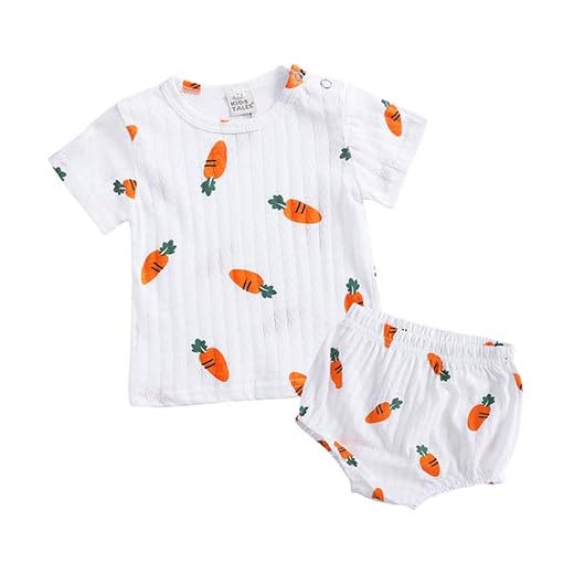 `Star Empty Babykläder Nyfödda barnflickor Kläder Kortärmad + Korta byxor 2st Set Söt kläder sätter sommar solnedräkt (Color : 001, Kid Size : 4T)