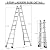 SVRCK Aluminum Multi-Position Ladder with Wheels, 300 lbs Weight Rating, 22 FT