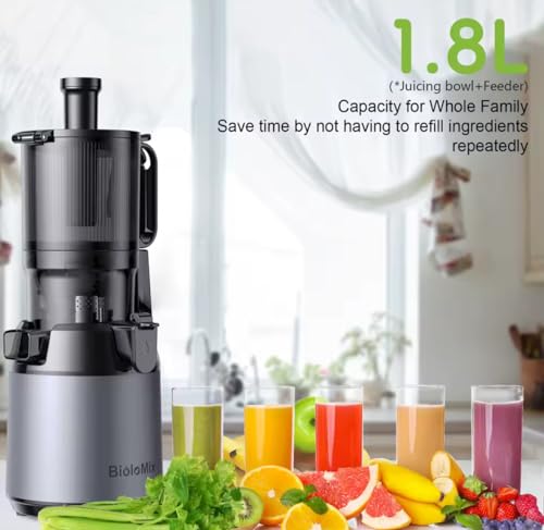 Cold Press Juice Extractor with 130mm Feed Chute, 250W Slow Masticating Juicer, 1000ml Juice Container, Model SJ-023 - Image 4