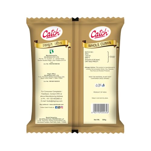 Image of Catch Cumin Whole | Jeera Whole, 500g (Pack of 3)