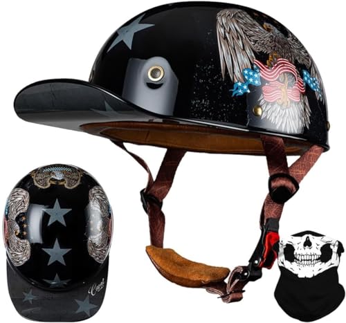 Casque de moto ouvert vintage style casquette de baseball 2XL