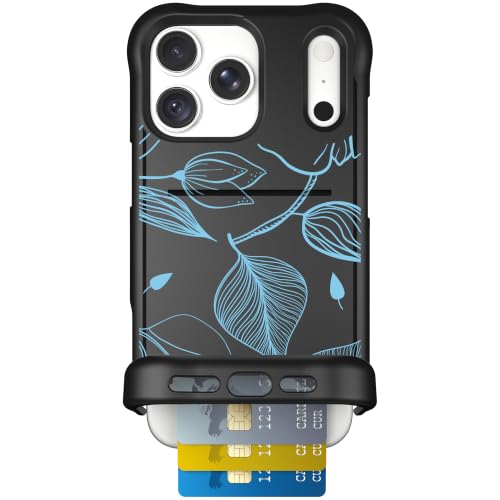 Scooch for iPhone 18 Pro Max/17 Pro Max Wallet Case Wingmate Blue Hibiscus