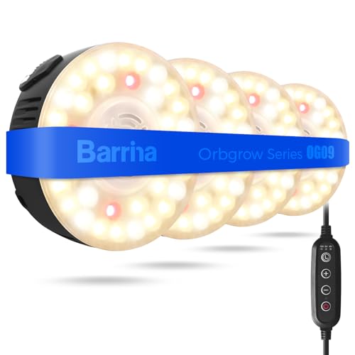 Barrina OG09 Grow Light, 36W(4 x 9W), 660nm Red LEDs, Timer, 4 Packs, Black