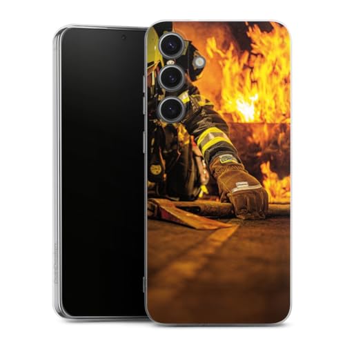 Coque Samsung S25 protection silicone souple motif pompier sauveteur