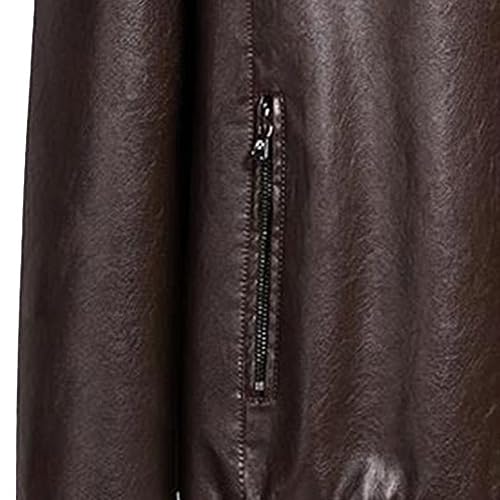 Chaqueta de cuero sintético con cierre y bolsillos para hombre miniatura 4