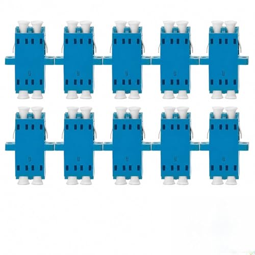 Image of Mistillion 10PCS LC/UPC Duplex Single Mode Fibre Optic Couplers, Female to Female LC to LC Adapter Connectors for Network Cable Extension & Optical Data Transmission