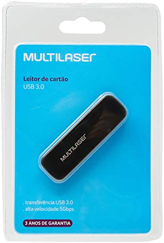 Leitor De Cartão Multilaser Super Speed Usb 3.0 - AC290, Preto