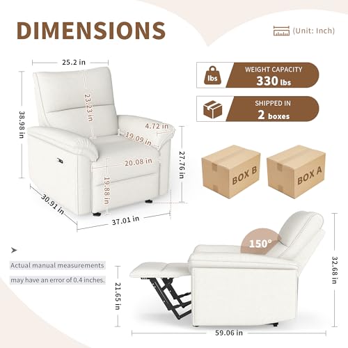 Sillón reclinable beige compacto con estructura de hierro miniatura 2