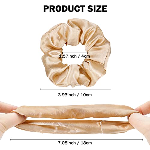 Kavya Silk Scrunchies, 8 Pcs Silk Hair Scrunchies, Satin Elastic Hair Ties, Ponytail Holders, Women & Girls - Image 4