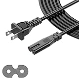 HFLRZZ 2 Prong TV Power Cord Compatible with Samsung LG TCL Sony Toshiba Dell Apple TV Insignia Sharp JVC Hisense Ps2 Ps3 Ps4 Epson Printer LED LCD Smart 1080p HDTV, 6 Ft AC Cable