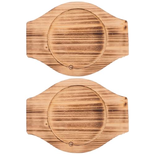 2 salvamanteles de madera coreana para platos calientes, base de olla caliente, bandeja de servir de madera, cazuela de cerámica, posavasos para el hogar, restaurante, cocina, sopa y alimentos
