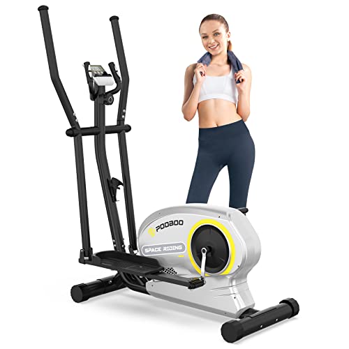 pooboo Elliptical Trainers Magnetic Elliptical Machines for Home Use 350lbs Capacity (Gray)