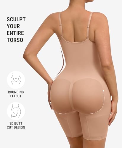Image of FeelinGirl Shapewear Tummy Control Seamless Bodysuit Hip Enhancer Body Shaper for Women