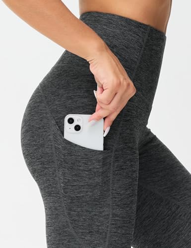 Image of THE GYM PEOPLE Thick High Waist Yoga Pants with Pockets, Tummy Control Workout Running Yoga Leggings for Women