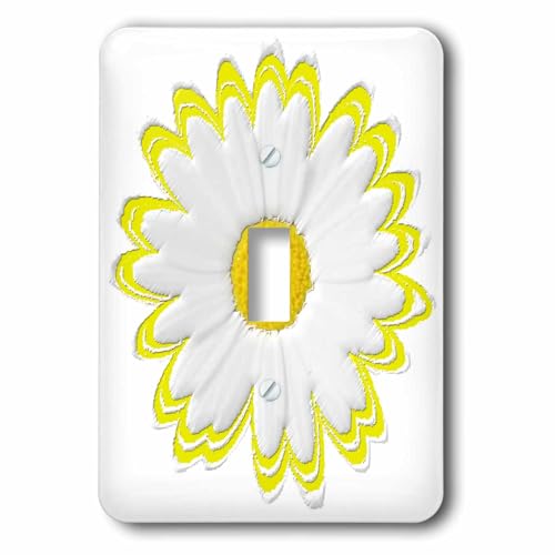 Interrupteur à bascule marguerites jaunes et blanches pour décoration murale