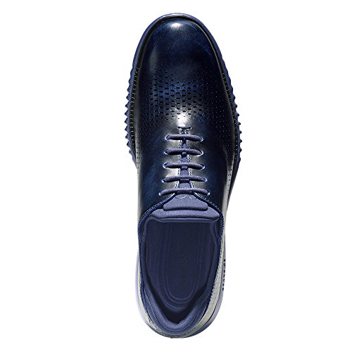 Image of Cole Haan Men's Shoes - 2.Zerogrand Casual Lightweight Leather Laser Wingtip Oxford, Marine Blue, 8.5-M US