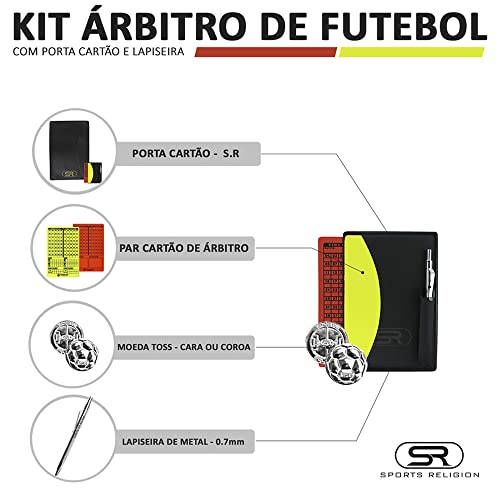 Par Cartão De Arbitro + Porta Cartão + Lapiseira Metal + Moeda