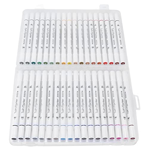 WUSHIER Rotulador Doble Punta Grande Impermeable de Secado Rápido, Marcador para Pizarra Blanca Multifuncional, Ideal para Graffiti, Dibujo y Colorear