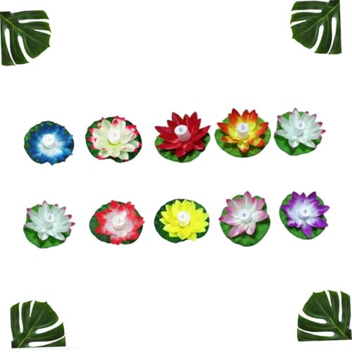 10 Velas Electrónicas LED de Loto Antiviento Creativas e Impermeables 3