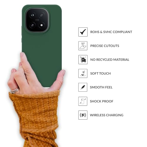 Image of SPRIG Compatible with IQOO 15 5G SilkTone Silicone Back Cover Drop Tested Shock Proof Mobile Case for Men, Women, Boys and Girls with Camera Protection (Green)