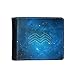 DIYthinker Starry Night Sky Aquarius Zodiac Constellation signe flip Faux Bifold Portefeuille bourse en cuir de carte multi-fonction Multicolore