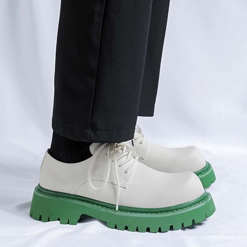 Men's Thick Soled Formal Derby Shoes Fashionable Lace Up Platform Height Increase Business Work Conference Wedding Uniform Formal Dress Leather Oxford Shoes2