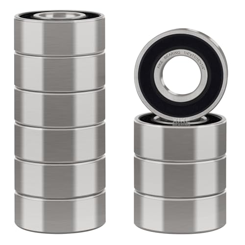 XIKE 10 Pcs Bearings 1/4" x11/16 x5/16, Compatible with 1602-2RS