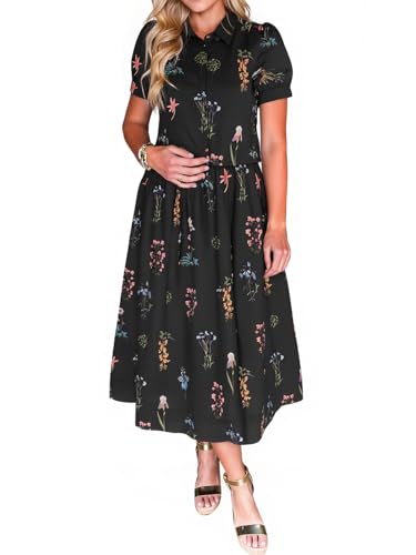 Tankaneo Womens Floral 2 Piece Skirt Set Summer Puff Sleeve Crop Blouse and Maxi Dress Outfits Matching Vacation Outfits Black