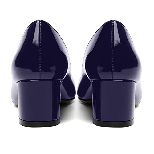 MOVINSTEPS Womens Open Toe Patent Sexy Peep Toe Slip On Evening Chunky Low Heel Pumps Shoes 2 Inch4