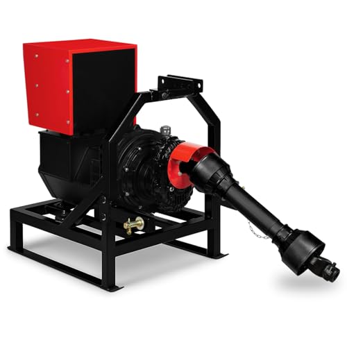 EBERTH Generador con toma de fuerza de 27,5 kVA, grupo electrógeno de emergencia con AVR, 3x230 V / 2x400 V IP44, toma de fuerza de 1-3/8' con 6 dientes, suspensión de 3 puntos