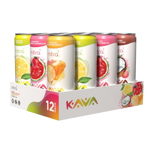 MITRA-9 Botanical Beverages - Kava Drink Flavor Variety Pack With Kava Root Extract - Mood Enhancer - Plant Based - Promotes Natural Calm & Clarity (12 Fl. Oz) (12)