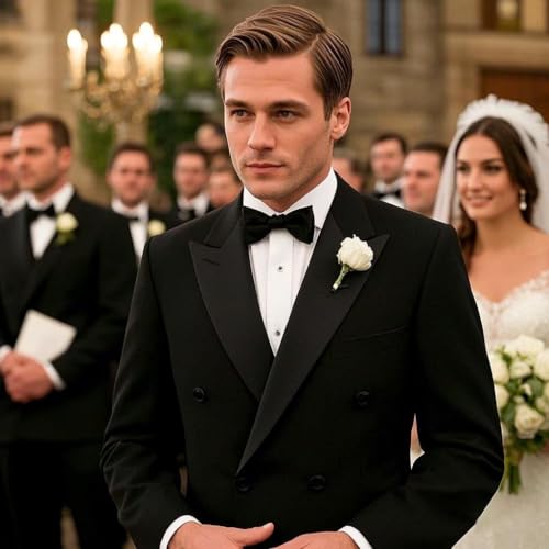 Men's Suit 2 Piece Men Slim Fit Suit for Wedding Formal Double Breasted Suits Men for Prom Party Homecoming3