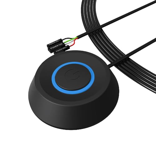 iHaospace Interruptor de alimentación del ordenador de sobremesa, arranque remoto externo, placa base, interruptor de alimentación para PC, cable SW para PC, cable externo de 2 m, color negro