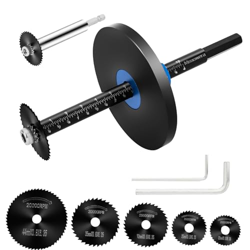 Image of PVC Pipe Internal Cutter Set - 360 Rotating Cutter, adjustable depth gauge, 5 HSS Saw Blades & Hex Key Shaftand 2 mandrels, portable PVC /ABS pipe cutter forinternal cutting Black, 4 Inch)