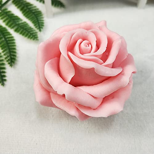 3D Flower Beautiful Bloom Rose Mold for Candle Making Candle Making Mould Soap Making Silicone Fondant Soap 3D Cake Molds Epoxy Resin Wax Cupcake Jelly Candy Chocolate Decoration Baking Tool Moulds