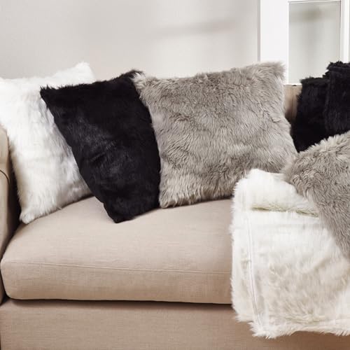 Faux Fur Design Table Runner, 15"x90", White by SARO LIFESTYLE - Image 4