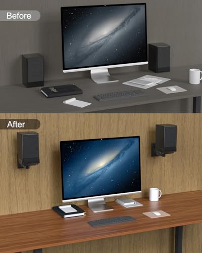 WALI - Soporte de agarre lateral para montaje de bocinas, con inclinación y giro para bocinas de sonido envolvente SWM201, color negro